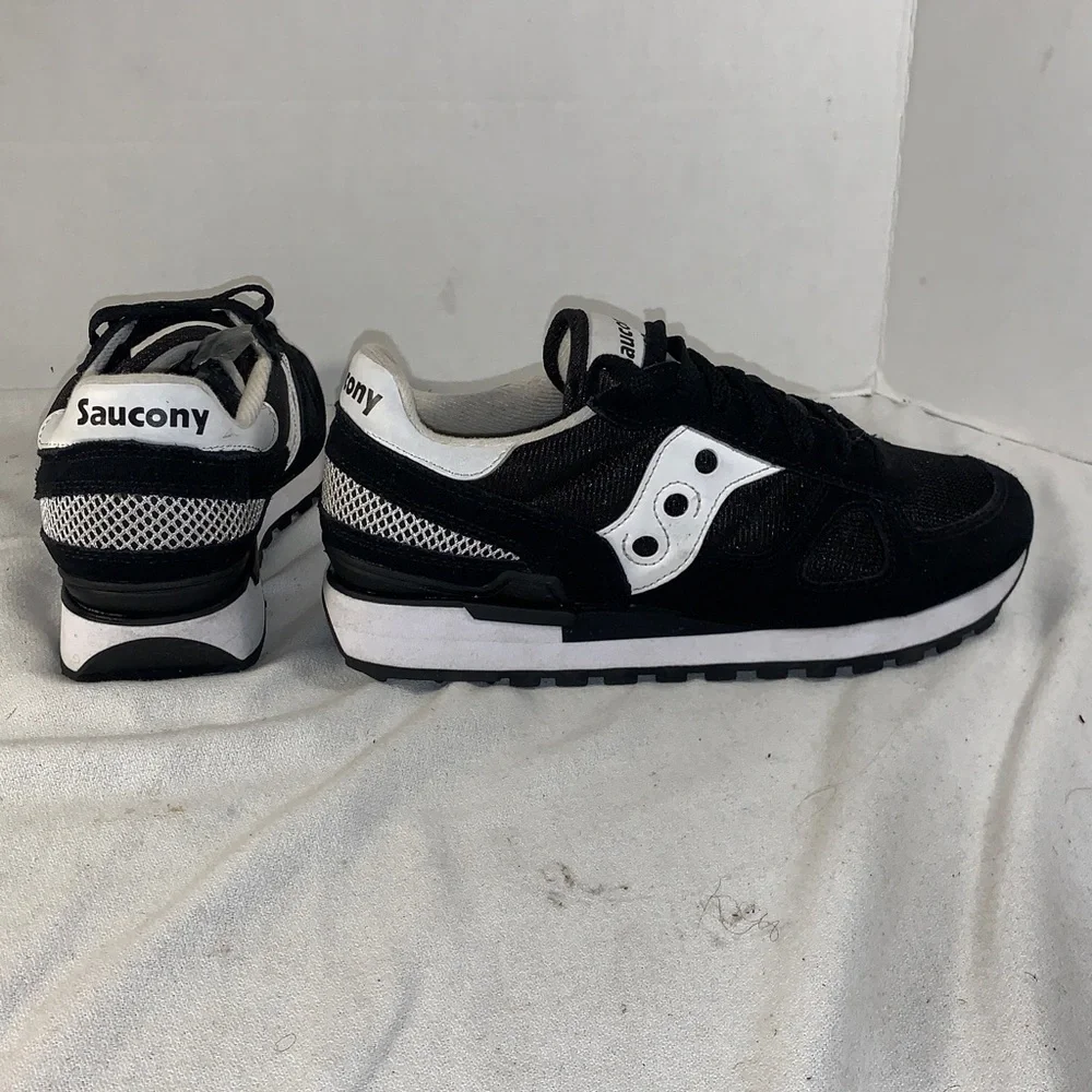 Men’s Saucony ‘Shadow Original’ Black/White Suede Sneakers